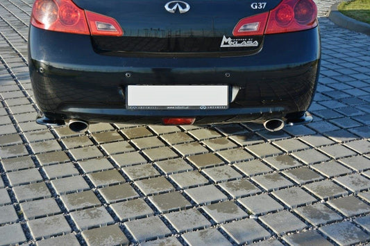 Heck Ansatz Flaps Diffusor für Infiniti G37 Limousine schwarz Hochglanz