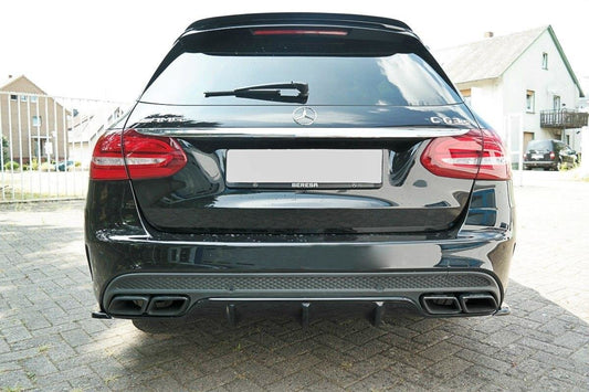Diffusor Heck Ansatz für Mercedes C-Klasse S205 63 AMG Kombi schwarz matt