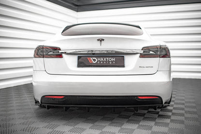Diffusor Heck Ansatz für Tesla Model S Facelift schwarz Hochglanz