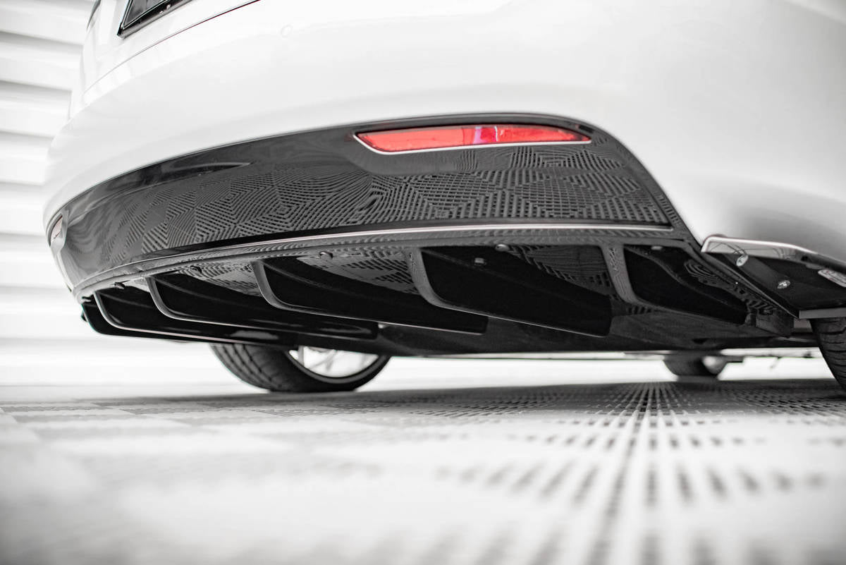 Diffusor Heck Ansatz für Tesla Model S Facelift schwarz Hochglanz