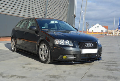 Front Ansatz für Audi A3 S-Line 8P schwarz Hochglanz