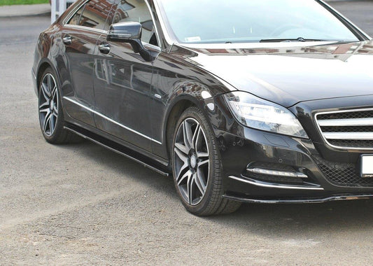 Seitenschweller Ansatz für V.1 für Mercedes-Benz CLS C218  schwarz Hochglanz
