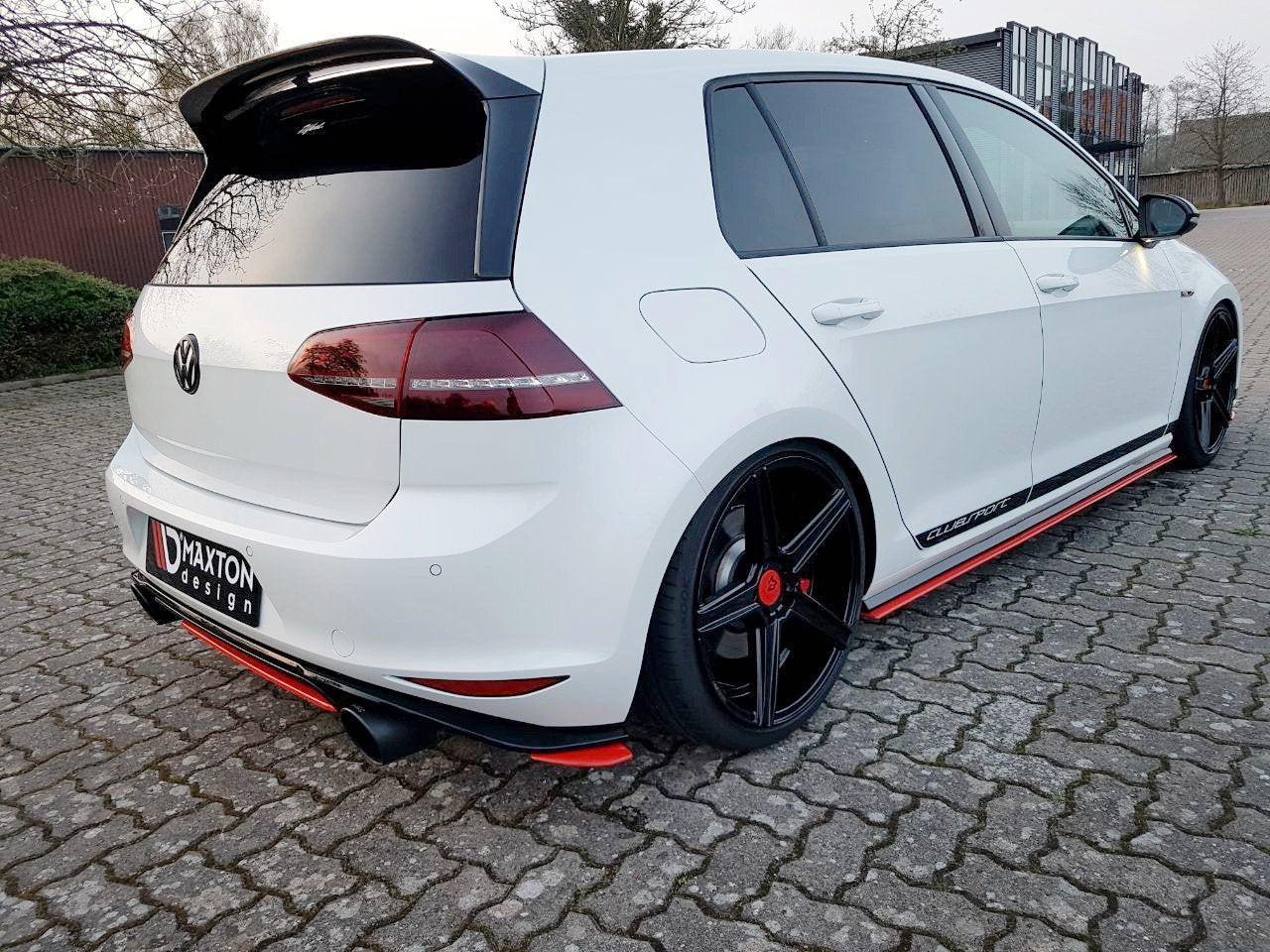 Heck Ansatz Flaps Diffusor für VW GOLF Mk7 GTI CLUBSPORT schwarz matt