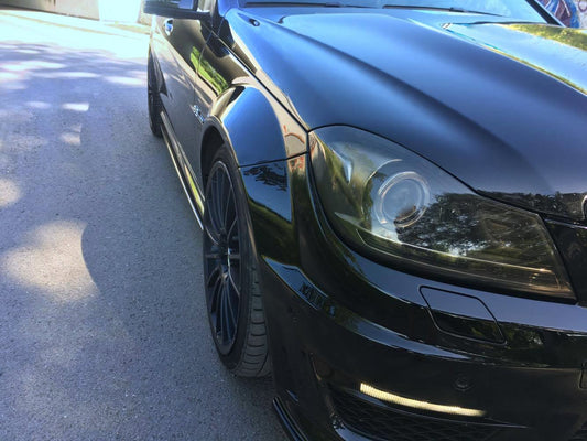 Seitenschweller Ansatz für Mercedes-Benz C63 AMG Limousine / Kombi W204 Facelift / S204 Facelift schwarz Hochglanz