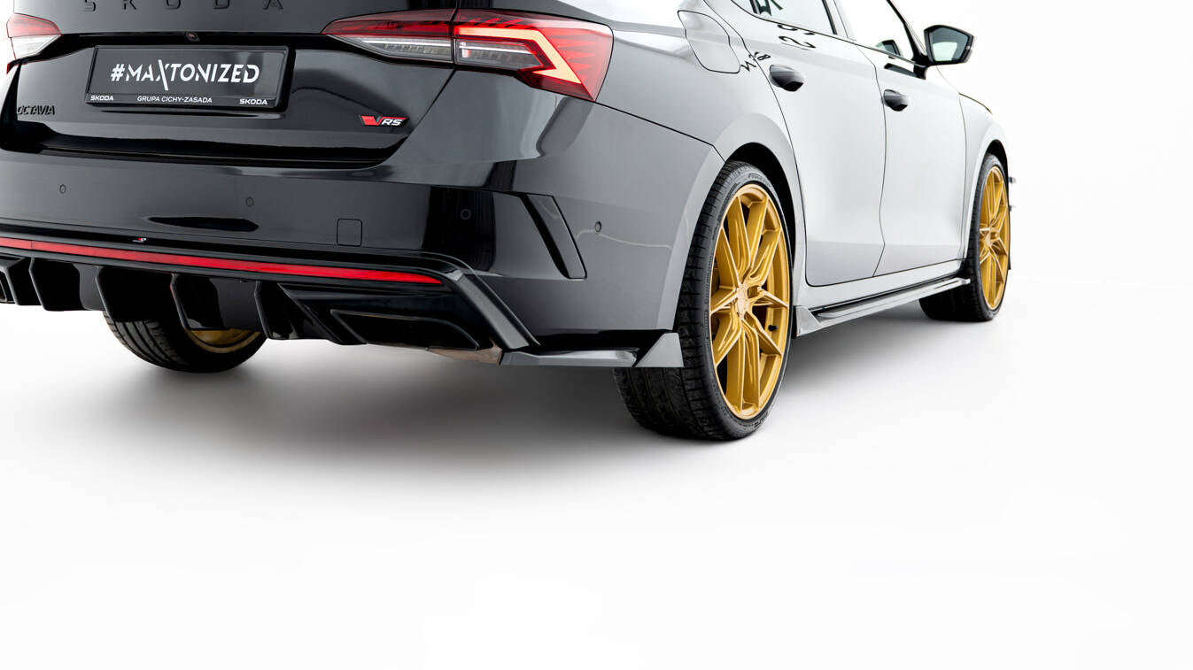 Heck Ansatz Flaps Diffusor V.8 für Skoda Octavia RS Liftback / Combi Mk4  schwarz Hochglanz