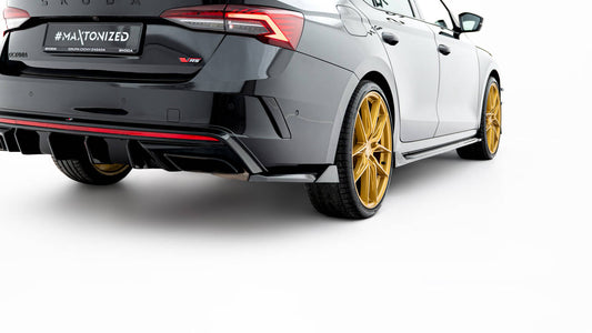 Heck Ansatz Flaps Diffusor V.8 für Skoda Octavia RS Liftback / Combi Mk4  schwarz Hochglanz
