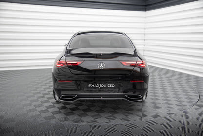 Mittlerer Cup Diffusor DTM Look Heck Ansatz für Mercedes-Benz CLA Coupe C118 schwarz Hochglanz