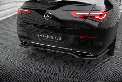 Mittlerer Cup Diffusor DTM Look Heck Ansatz für Mercedes-Benz CLA Coupe C118 schwarz Hochglanz