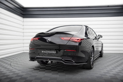 Mittlerer Cup Diffusor DTM Look Heck Ansatz für Mercedes-Benz CLA Coupe C118 schwarz Hochglanz
