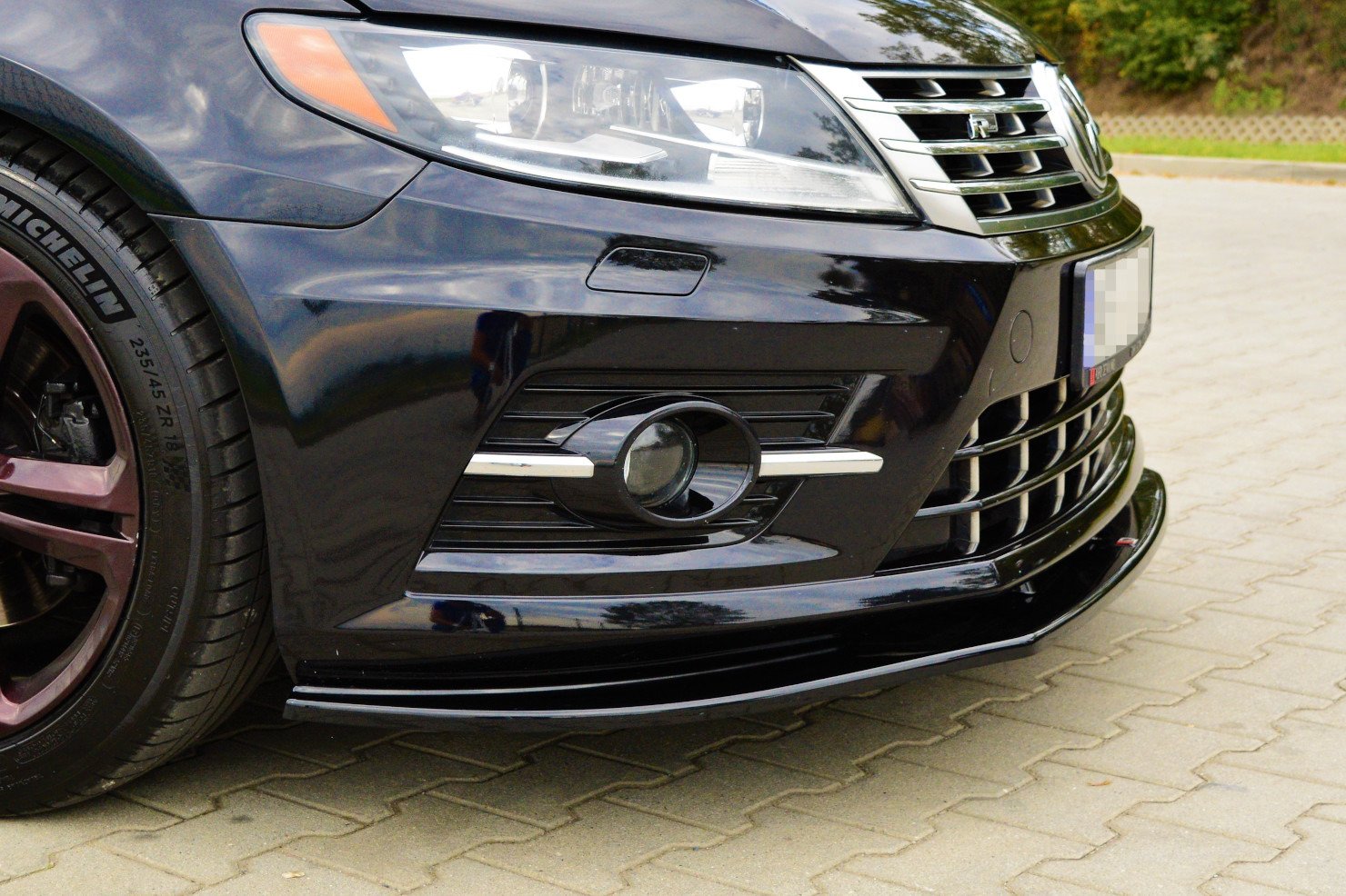 Front Ansatz für VOLKSWAGEN CC R-LINE schwarz Hochglanz