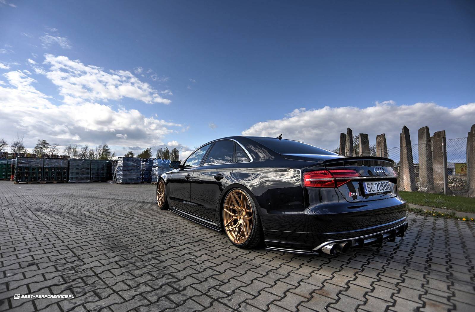 Spoiler CAP für Audi S8 D4 FL schwarz Hochglanz