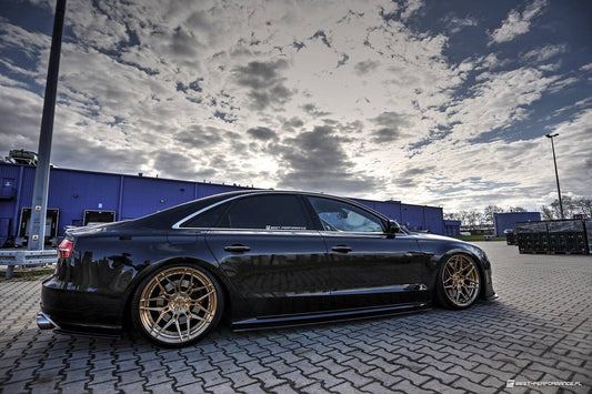 Seitenschweller Ansatz für Audi S8 D4 FL schwarz Hochglanz