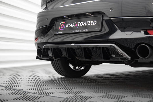 Mittlerer Cup Diffusor DTM Look Heck Ansatz für Mazda 3 Mk4 schwarz Hochglanz