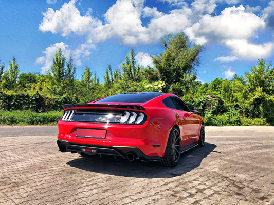 Heck Ansatz Flaps Diffusor für Ford Mustang Mk. 6 Facelift schwarz matt