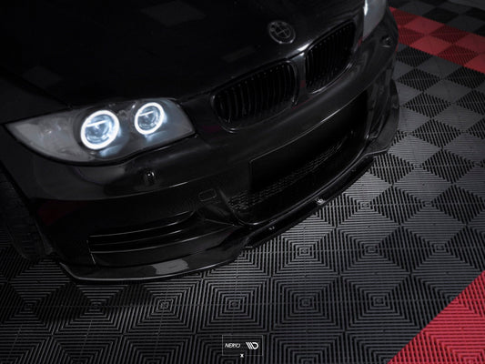 Front Ansatz V.1 für for BMW 1er E82 FACELIFT M Paket schwarz Hochglanz