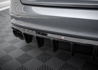 Diffusor Heck Ansatz für Audi A5 S-Line Coupe / Sportback 8T Facelift (Doppelauspuff li.)