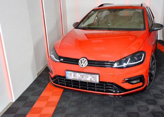 Front Ansatz V.7 für VW Golf 7 R / R-Line Facelift schwarz matt