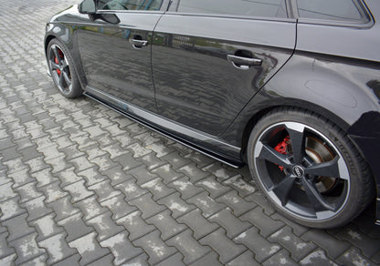 Seitenschweller Ansatz für Audi RS3 8V FL Sportback schwarz Hochglanz