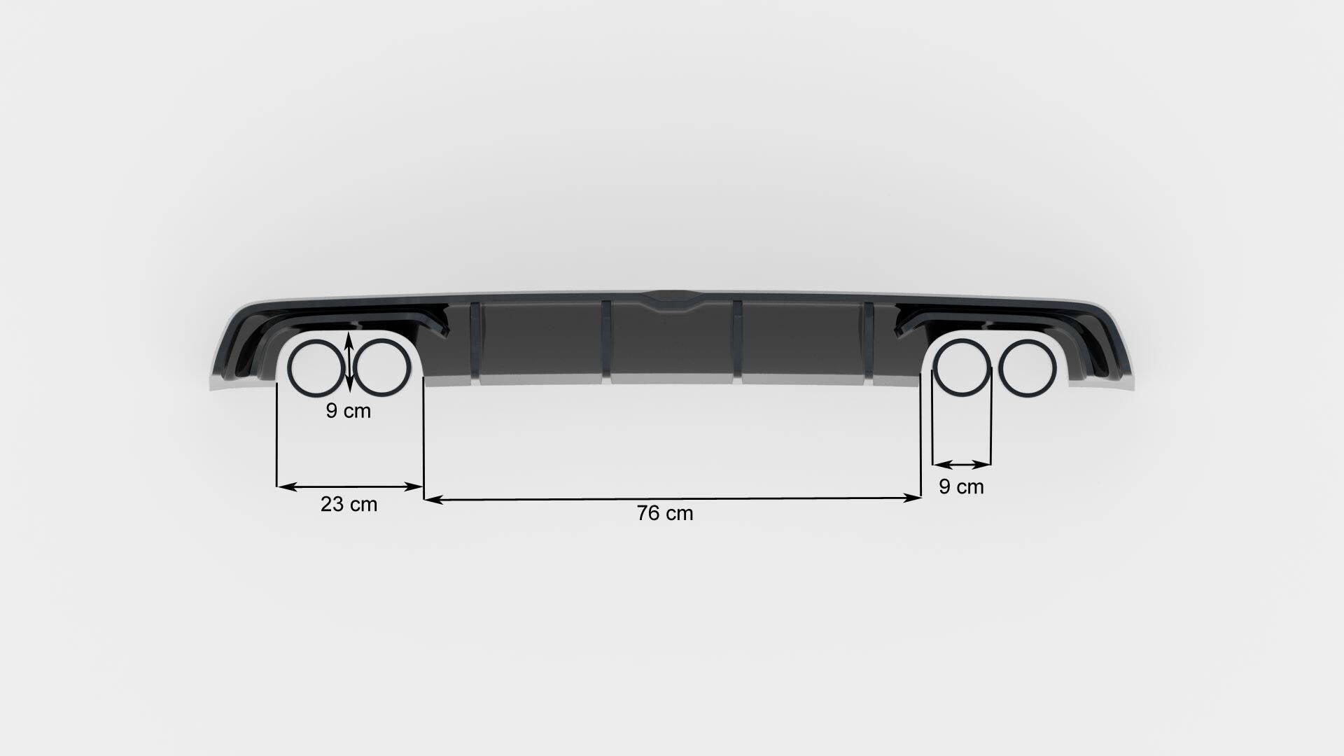 Diffusor Heck Ansatz für Audi S3 Limousine 8V schwarz Hochglanz