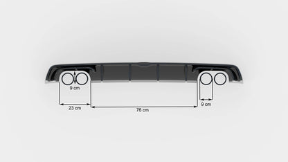 Diffusor Heck Ansatz für Audi S3 Limousine 8V schwarz Hochglanz