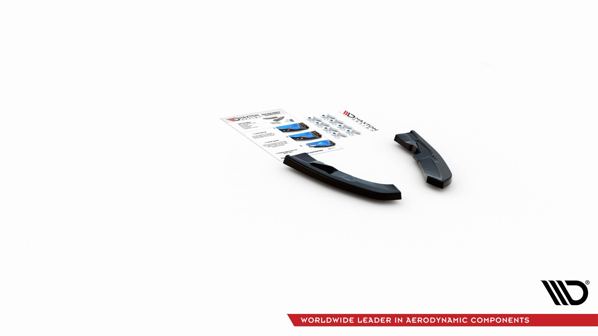 Heck Ansatz Flaps Diffusor für VW Tiguan R Mk2 Facelift schwarz Hochglanz