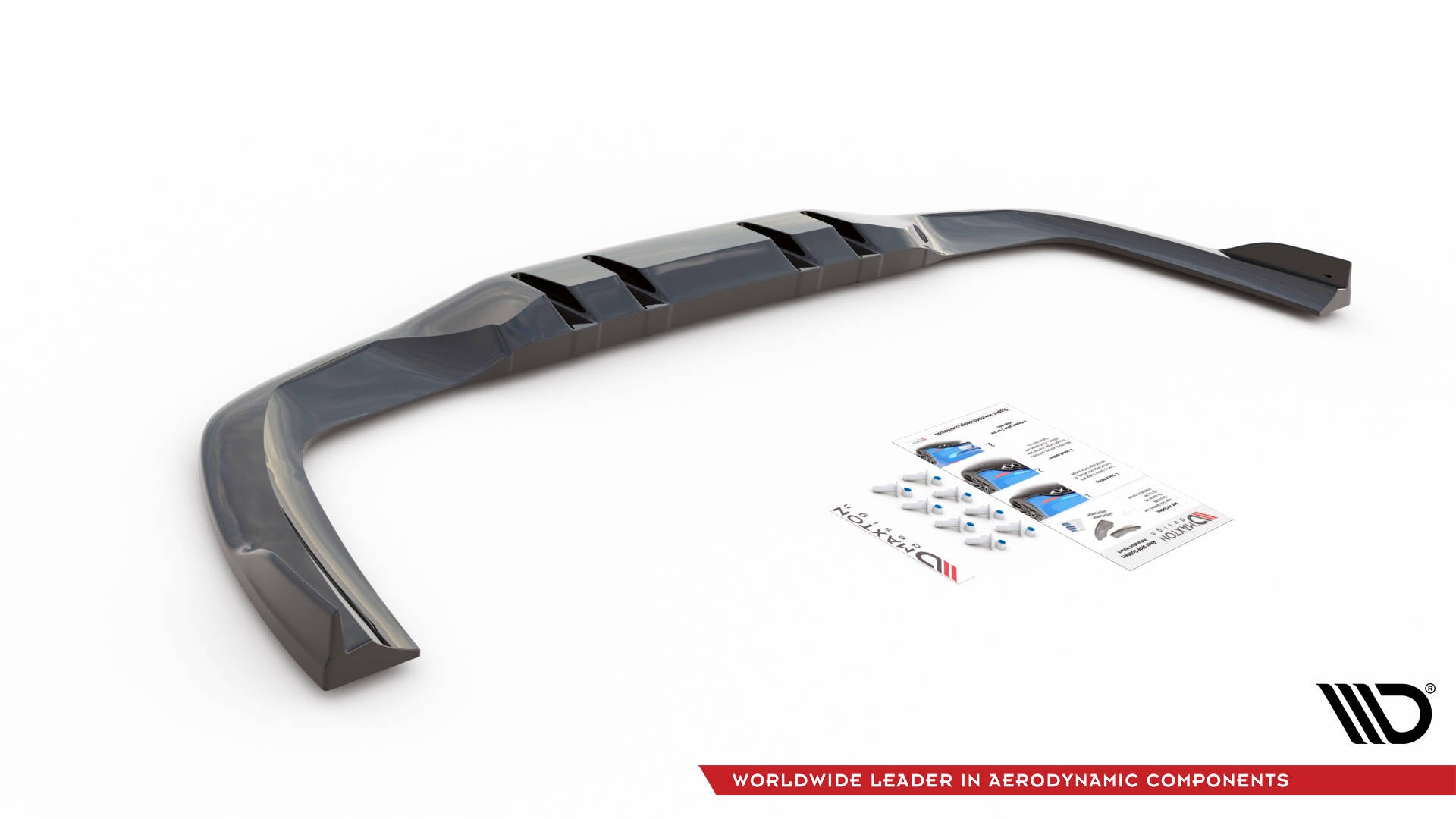 Mittlerer Cup Diffusor DTM Look Heck Ansatz V.2 für Mercedes A 35 AMG Limousine V177 schwarz Hochglanz