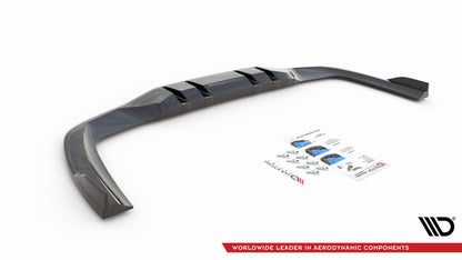 Mittlerer Cup Diffusor DTM Look Heck Ansatz V.2 für Mercedes A 35 AMG Limousine V177 schwarz Hochglanz