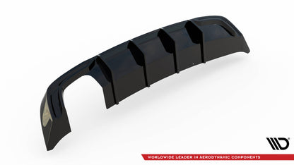 Diffusor Heck Ansatz für Audi A3 Sportback 8V Facelift (Doppelauspuff li.)