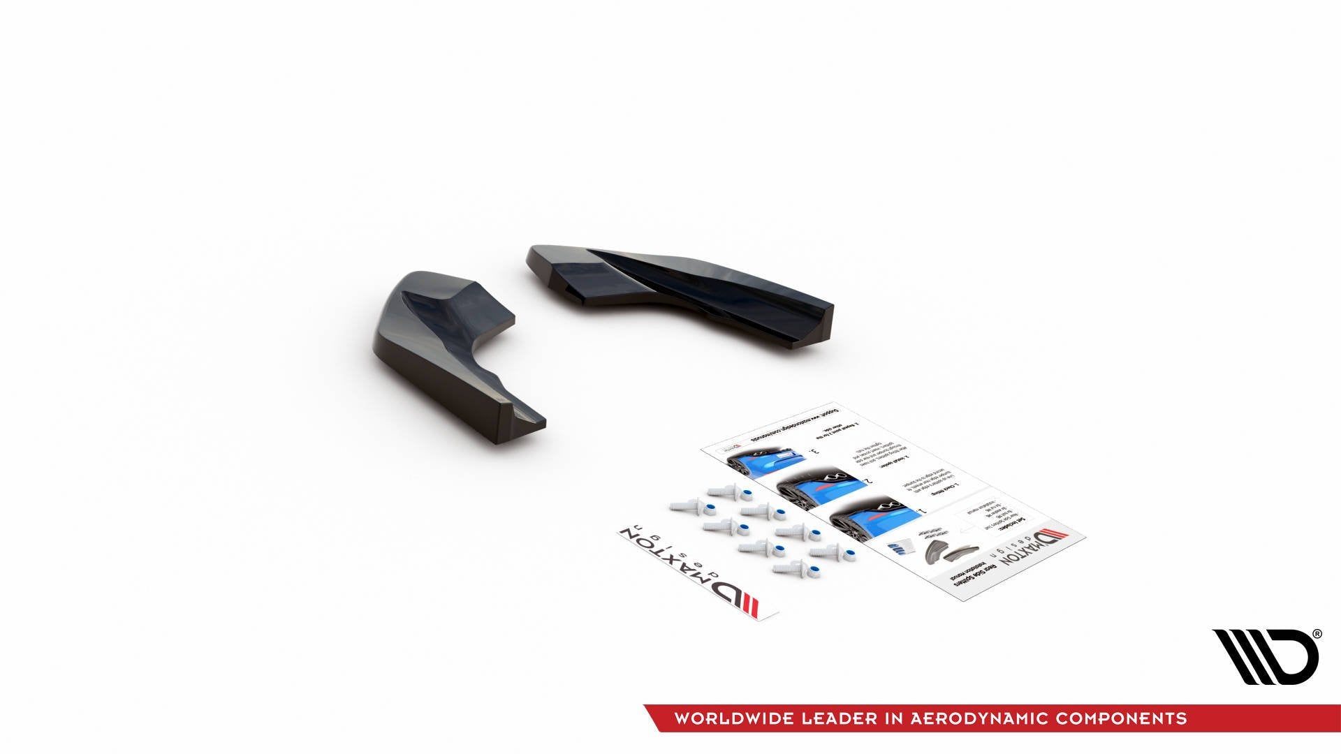 Heck Ansatz Flaps Diffusor V.2 für VW Golf R Mk8 Facelift schwarz Hochglanz