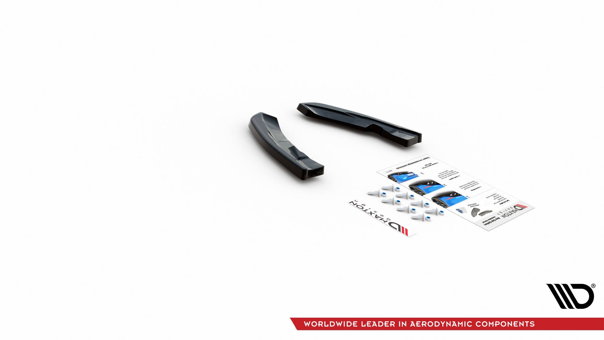 Heck Ansatz Flaps Diffusor für VW Tiguan R Mk2 Facelift schwarz Hochglanz
