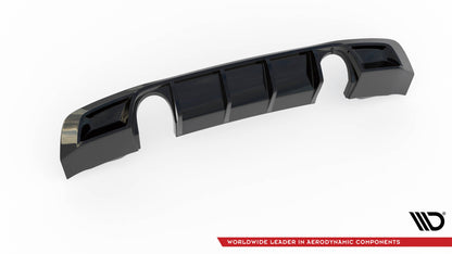 Diffusor Heck Ansatz für Audi TT S-Line 8S schwarz Hochglanz