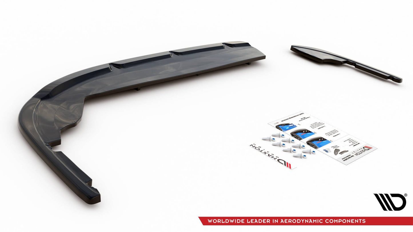 Mittlerer Cup Diffusor DTM Look Heck Ansatz für Peugeot 508 Diesel Mk2 schwarz Hochglanz