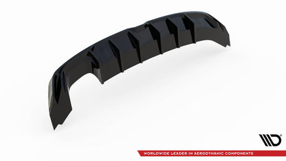 Diffusor Heck Ansatz für SEAT Leon Mk3 FR Facelift schwarz Hochglanz