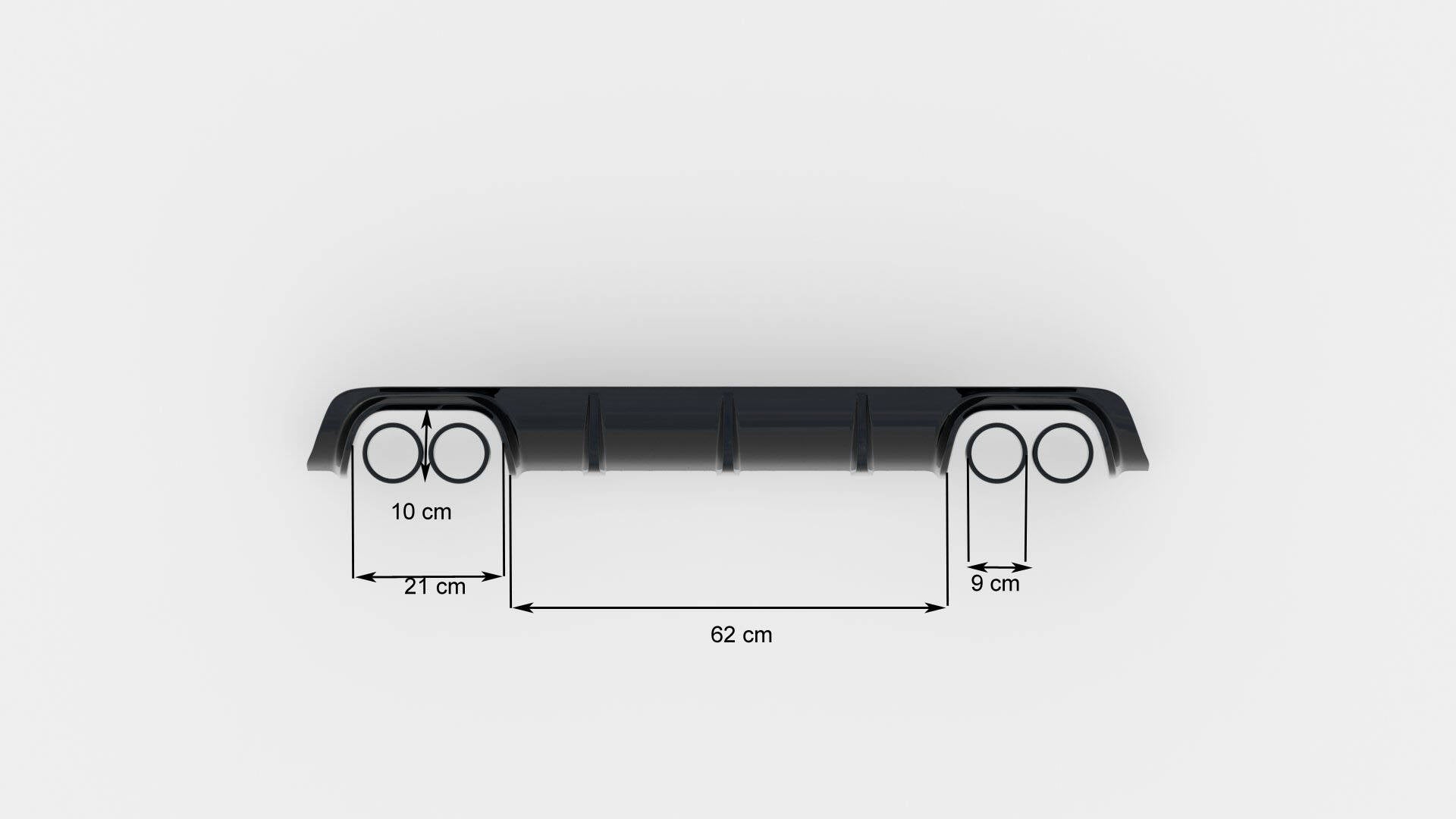 Diffusor Heck Ansatz für BMW M5  / 5 M-Paket E39 schwarz Hochglanz