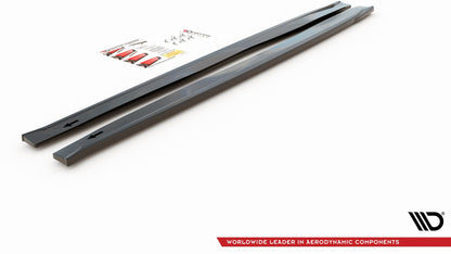 Seitenschweller Ansatz für Abarth 124 Spider  schwarz Hochglanz