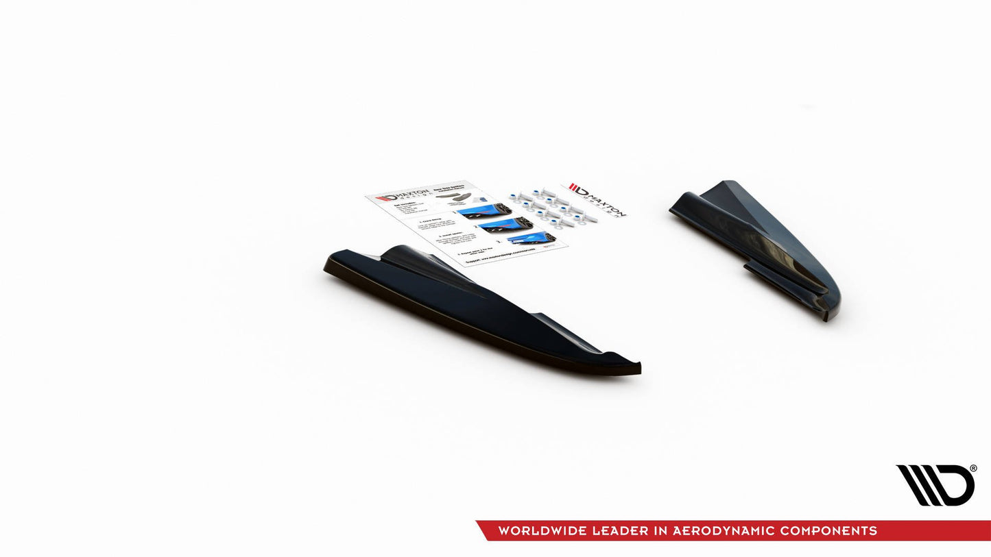 Heck Ansatz Flaps Diffusor für Volvo S60 R-Design Mk2 Facelift schwarz Hochglanz