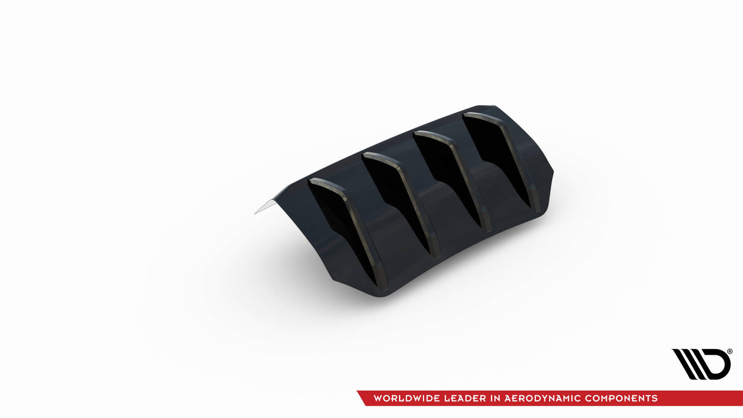 Diffusor Heck Ansatz für Porsche Macan Mk1 Facelift 2 schwarz Hochglanz