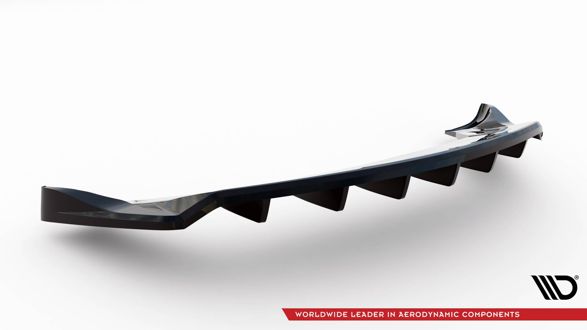 Mittlerer Cup Diffusor DTM Look Heck Ansatz für Tesla Model X Mk1 Facelift schwarz Hochglanz