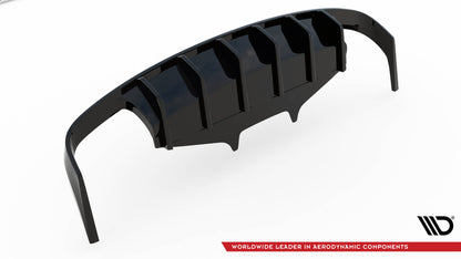 Diffusor Heck Ansatz für Porsche Macan Mk1  schwarz Hochglanz