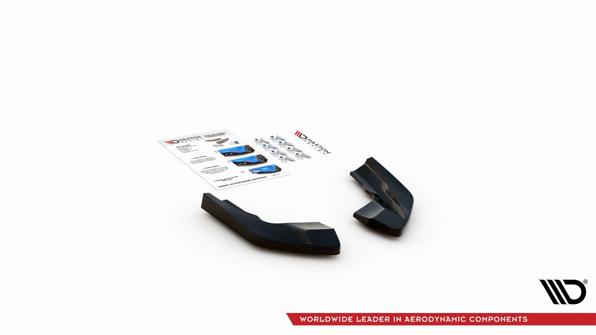 Heck Ansatz Flaps Diffusor V.2 für VW Golf R Mk8 Facelift schwarz Hochglanz