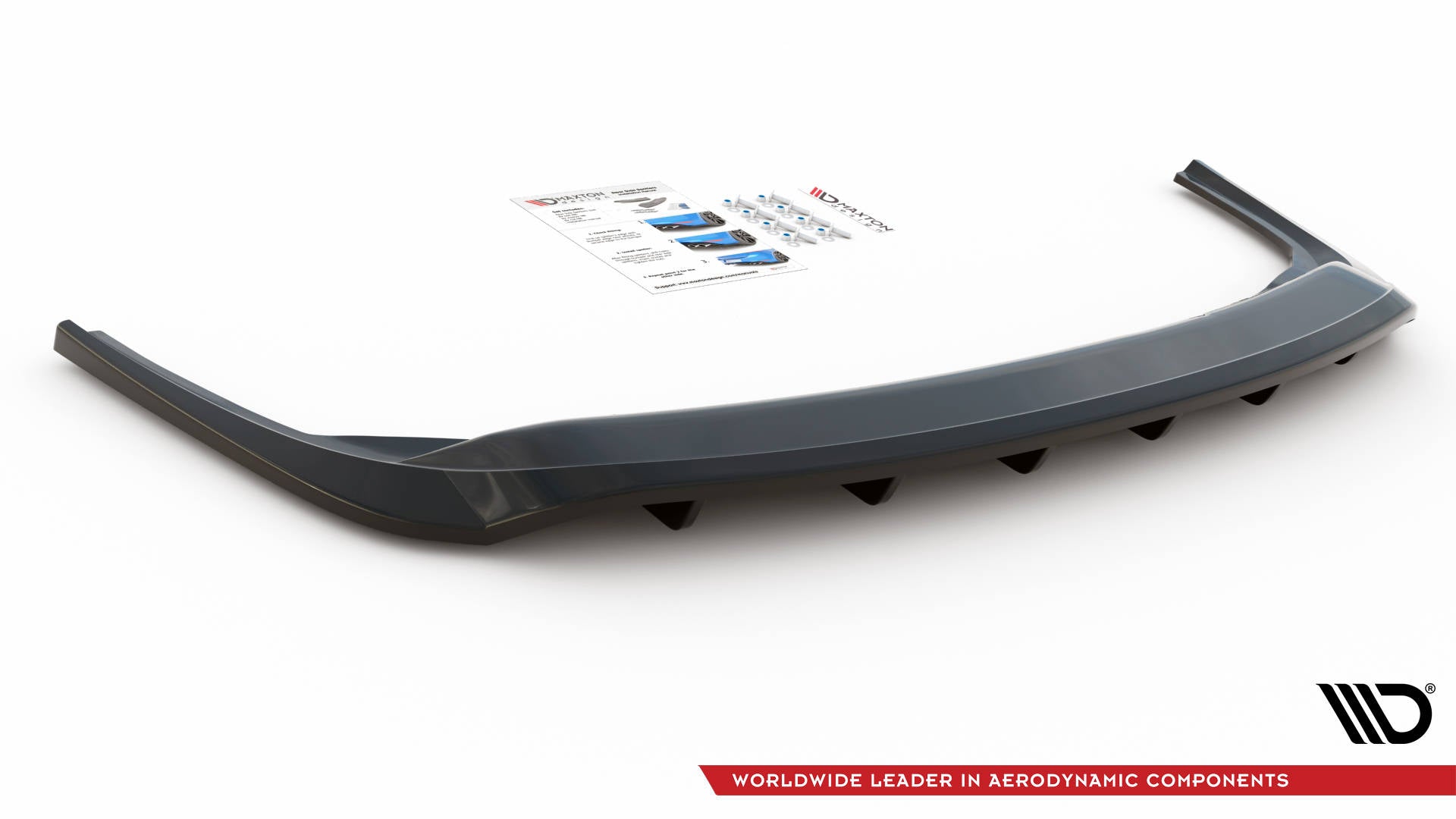 Mittlerer Diffusor Heck Ansatz DTM Look für Skoda Fabia Combi Mk3 Facelift schwarz matt