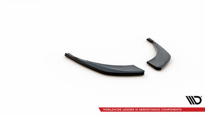 Heck Ansatz Flaps Diffusor für Audi Q8 S-line Mk1 schwarz Hochglanz