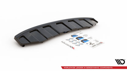 Heckansatz AUDI A6 C7 S-LINE AVANT AUSPUFF 2X1 im DTM LOOK schwarz Hochglanz