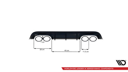 Diffusor Heck Ansatz für Mercedes-Benz CLK W209 schwarz Hochglanz