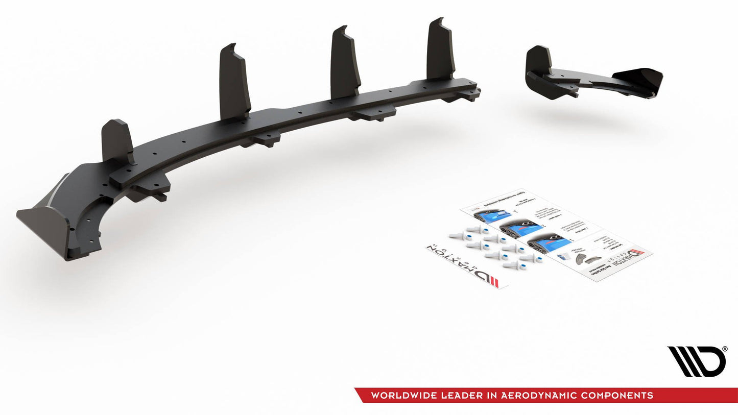 Street Pro Diffusor Heck Ansatz +Flaps für Volkswagen Polo GTI Mk6 schwarz Hochglanz