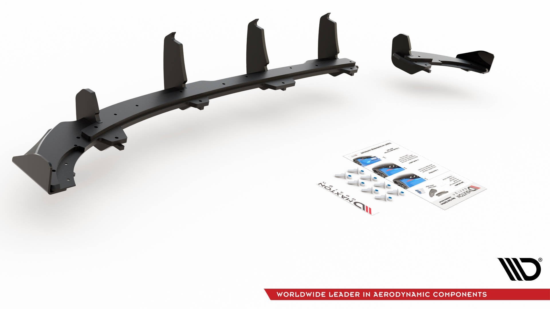 Street Pro Diffusor Heck Ansatz +Flaps für Volkswagen Polo GTI Mk6 schwarz Hochglanz