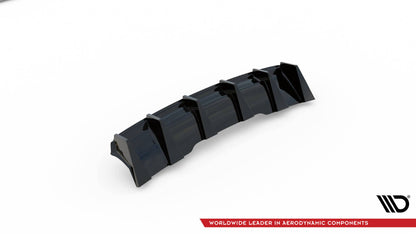 Diffusor Heck Ansatz für Audi RS4 B9 / B9 Facelift  schwarz Hochglanz