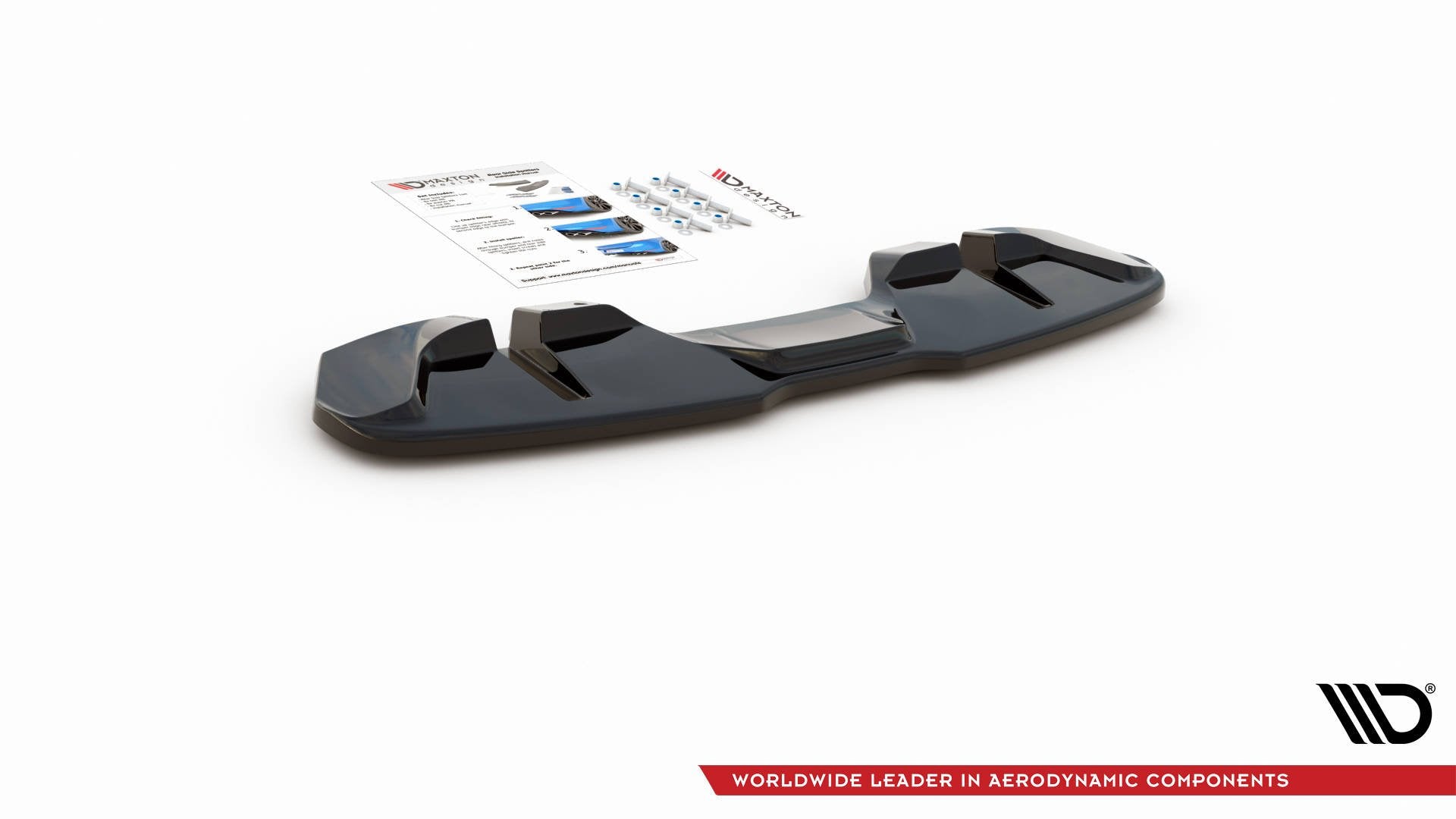 Mittlerer Diffusor Heck Ansatz für Ford Mustang GT Mk6 Facelift schwarz matt