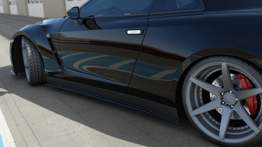 Seitenschweller Ansatz für NISSAN GT-R vor Facelift COUPE (R35-SERIES) schwarz Hochglanz