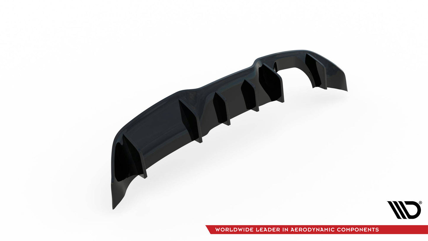 Diffusor Heck Ansatz für Ford Fiesta ST (5-Türige version) Mk7 Facelift schwarz Hochglanz